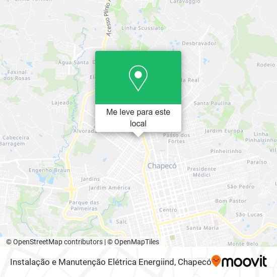 Instalação e Manutenção Elétrica Energiind mapa