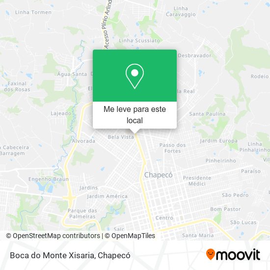 Boca do Monte Xisaria mapa