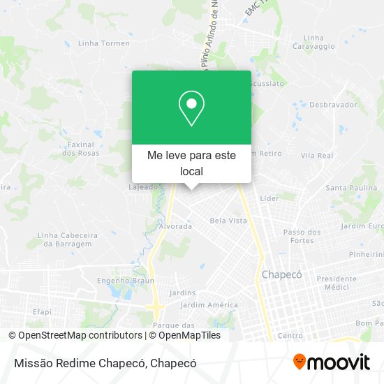 Missão Redime Chapecó mapa