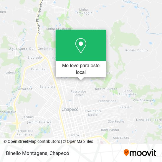Binello Montagens mapa