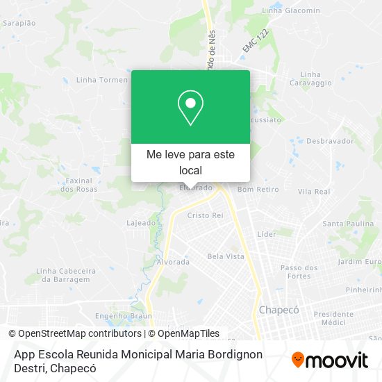 App Escola Reunida Monicipal Maria Bordignon Destri mapa