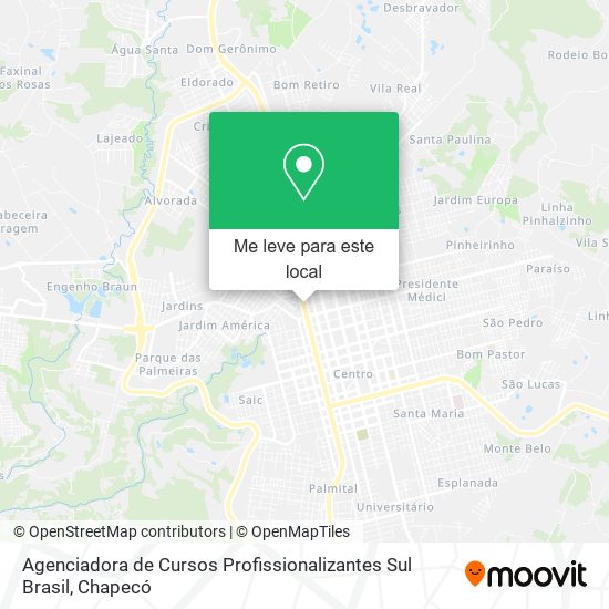 Agenciadora de Cursos Profissionalizantes Sul Brasil mapa