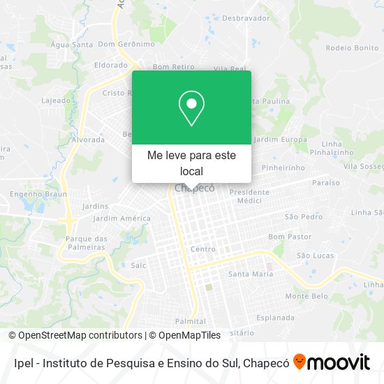 Ipel - Instituto de Pesquisa e Ensino do Sul mapa