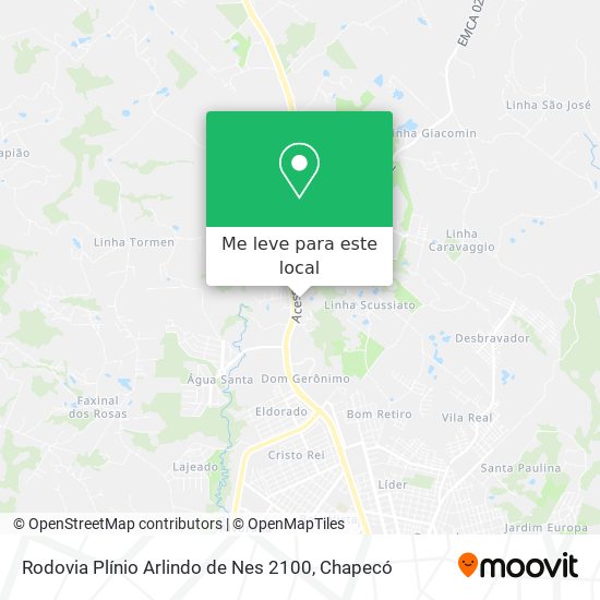 Rodovia Plínio Arlindo de Nes 2100 mapa