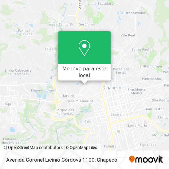 Avenida Coronel Licínio Córdova 1100 mapa