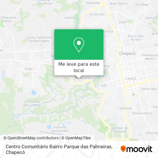 Centro Comunitário Bairro Parque das Palmeiras mapa