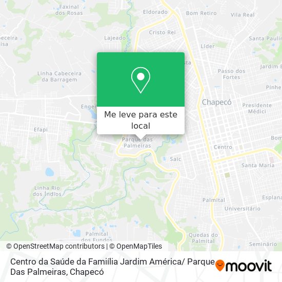 Centro da Saúde da Famiília Jardim América/ Parque Das Palmeiras mapa