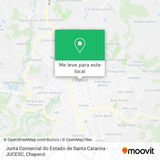 Junta Comercial do Estado de Santa Catarina - JUCESC mapa