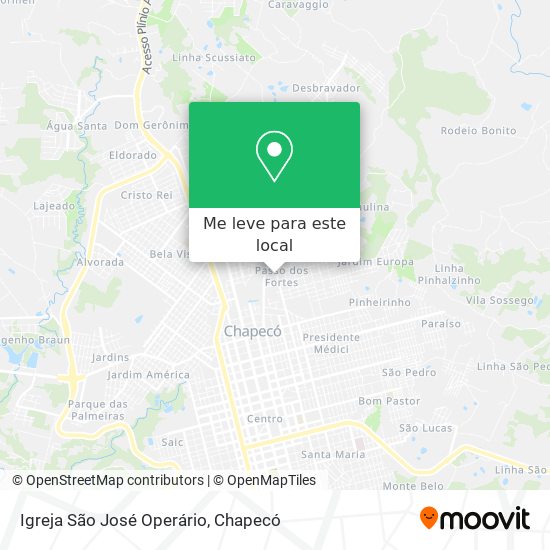 Igreja São José Operário mapa