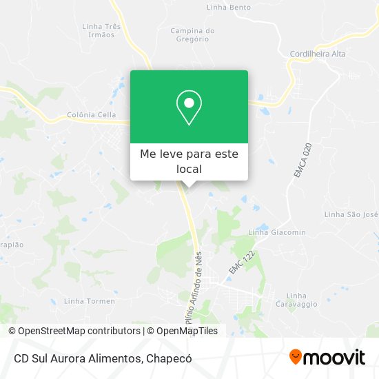 CD Sul Aurora Alimentos mapa