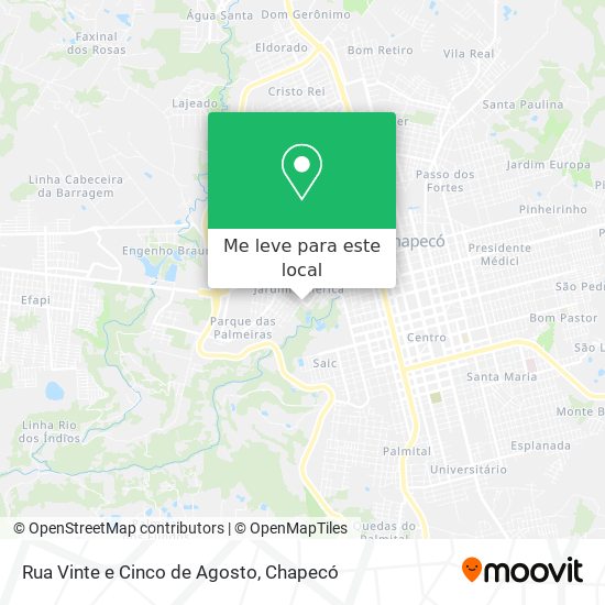 Rua Vinte e Cinco de Agosto mapa