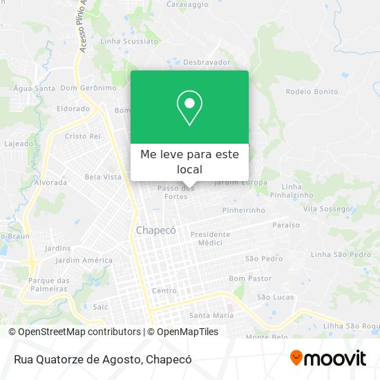 Rua Quatorze de Agosto mapa