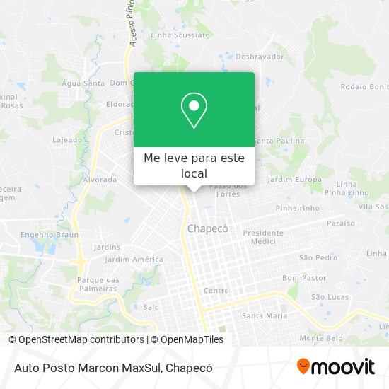 Auto Posto Marcon MaxSul mapa