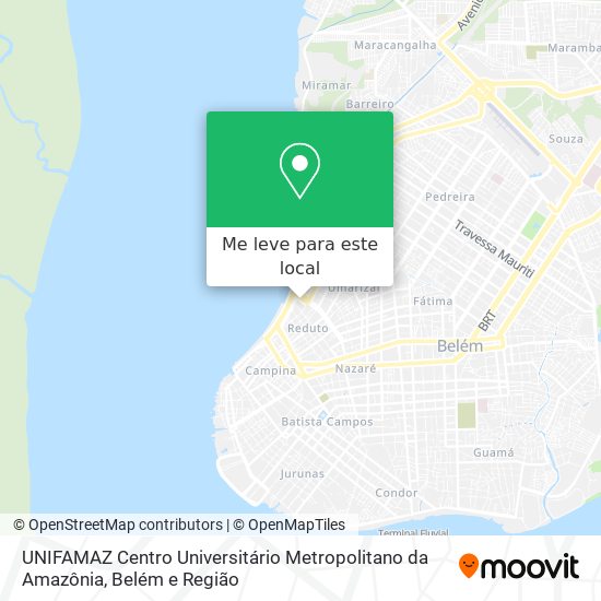 UNIFAMAZ Centro Universitário Metropolitano da Amazônia mapa