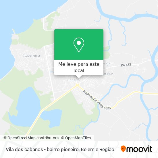 Vila dos cabanos - bairro pioneiro mapa