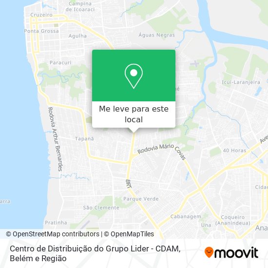 Centro de Distribuição do Grupo Lider - CDAM mapa