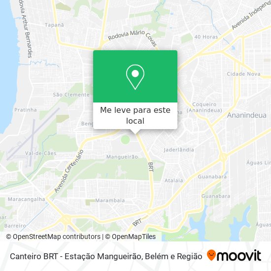 Canteiro BRT - Estação Mangueirão mapa