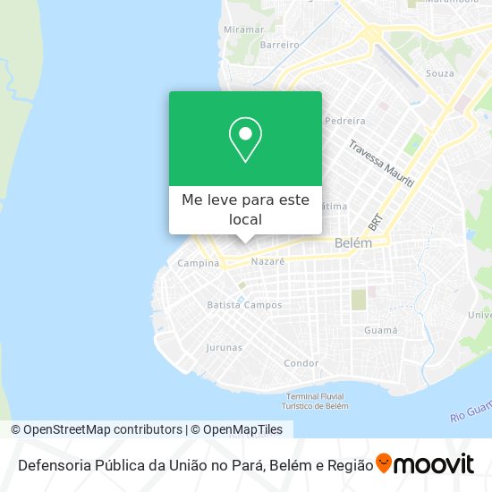 Defensoria Pública da União no Pará mapa