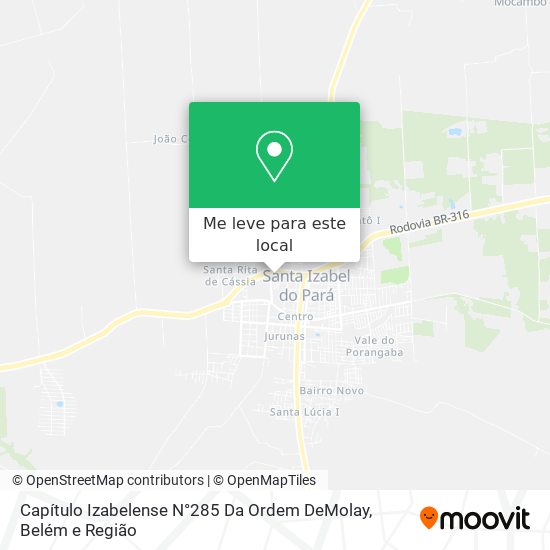 Capítulo Izabelense N°285 Da Ordem DeMolay mapa