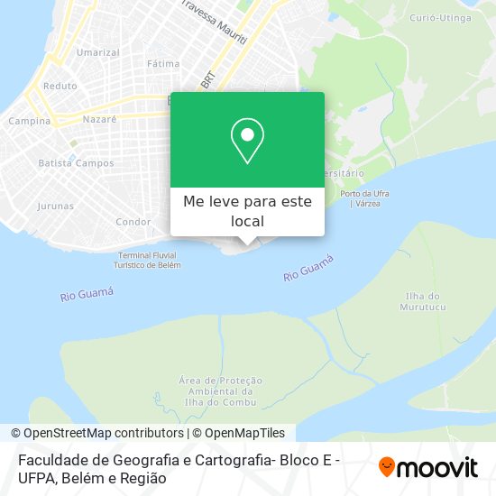 Faculdade de Geografia e Cartografia- Bloco E - UFPA mapa