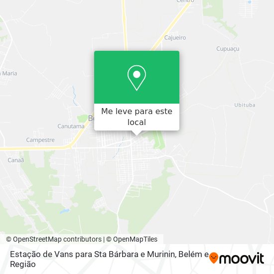 Estação de Vans para Sta Bárbara e Murinin mapa