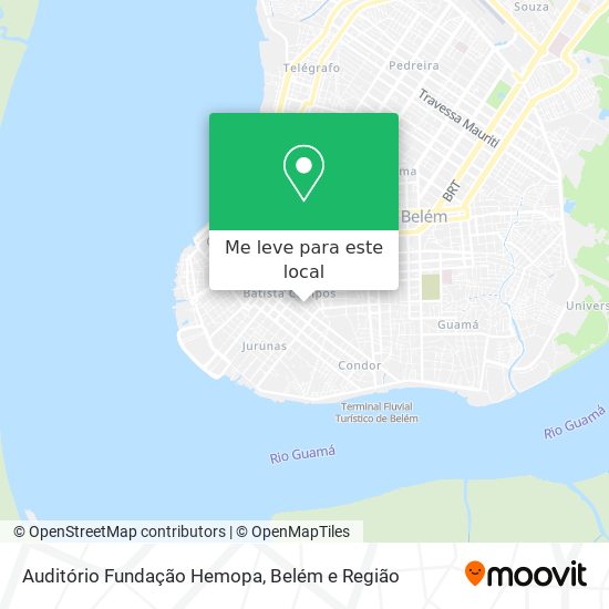 Auditório Fundação Hemopa mapa