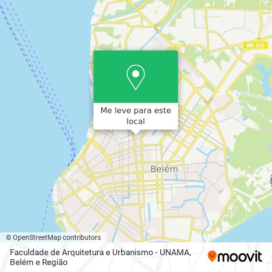 Faculdade de Arquitetura e Urbanismo - UNAMA mapa