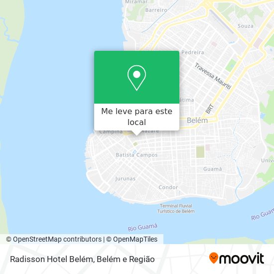 Radisson Hotel Belém mapa