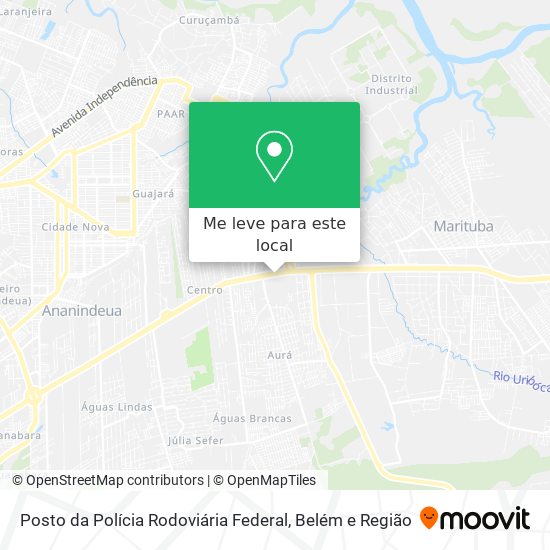 Posto da Polícia Rodoviária Federal mapa