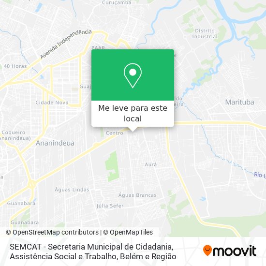 SEMCAT - Secretaria Municipal de Cidadania, Assistência Social e Trabalho mapa