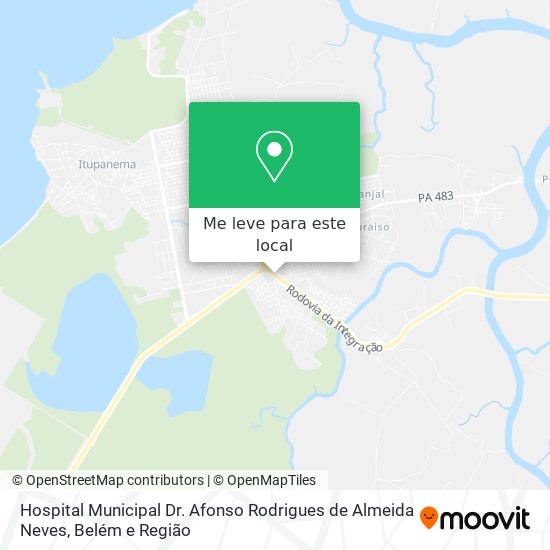 Hospital Municipal Dr. Afonso Rodrigues de Almeida Neves mapa