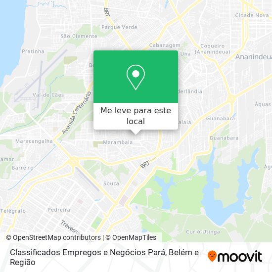 Classificados Empregos e Negócios Pará mapa