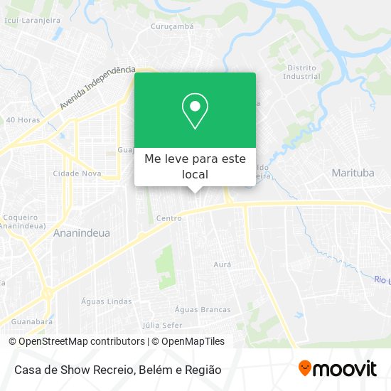 Casa de Show Recreio mapa