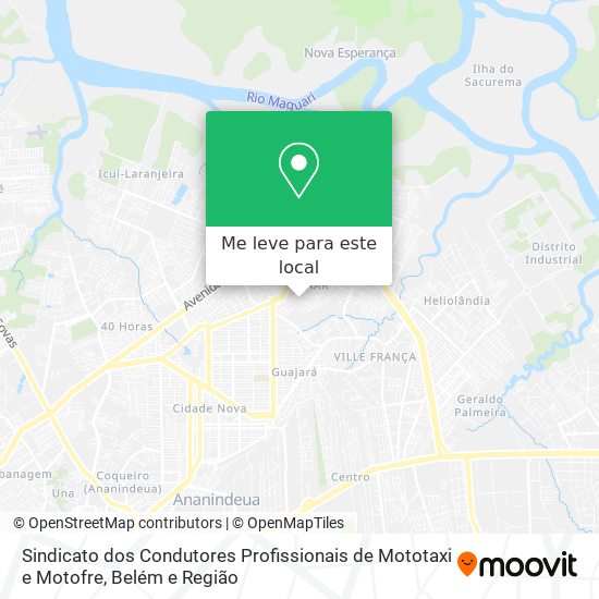Sindicato dos Condutores Profissionais de Mototaxi e Motofre mapa