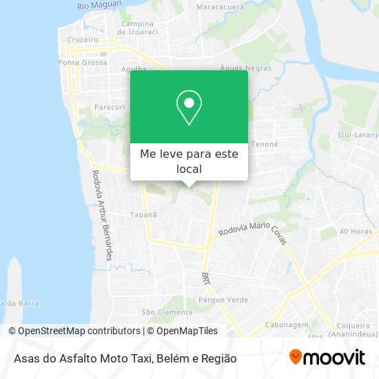 Asas do Asfalto Moto Taxi mapa