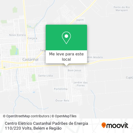 Centro Elétrico Castanhal Padrões de Energia 110 / 220 Volts mapa