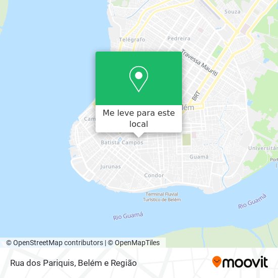 Rua dos Pariquis mapa