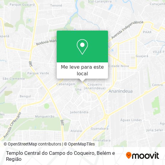 Templo Central do Campo do Coqueiro mapa