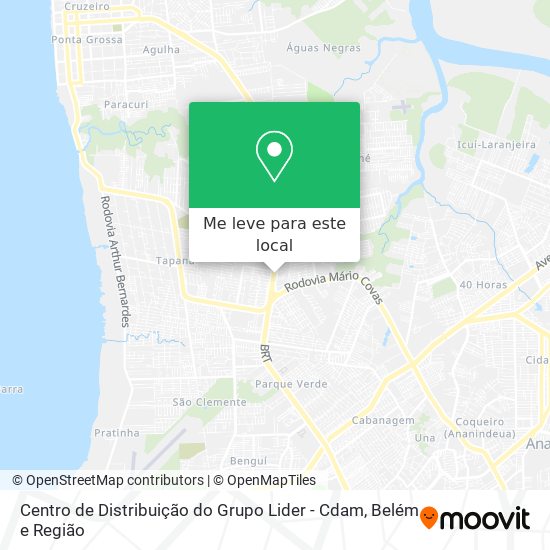 Centro de Distribuição do Grupo Lider - Cdam mapa