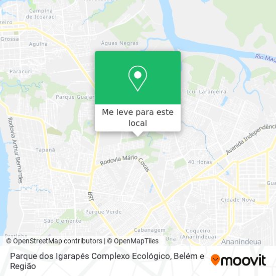 Parque dos Igarapés Complexo Ecológico mapa