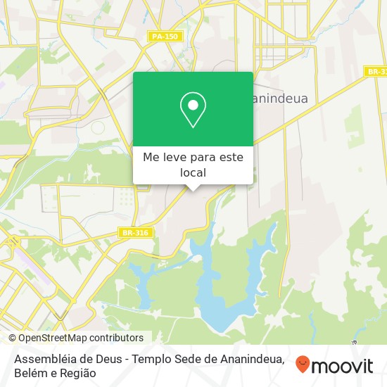 Assembléia de Deus - Templo Sede de Ananindeua mapa