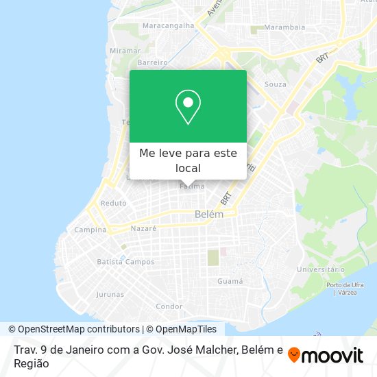 Trav. 9 de Janeiro com a Gov. José Malcher mapa