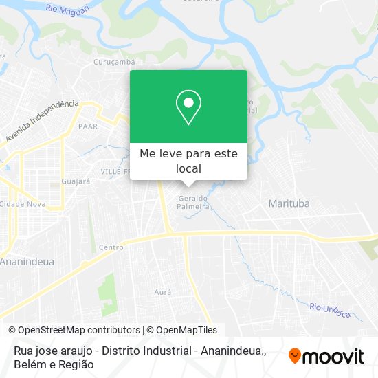 Rua jose araujo - Distrito Industrial - Ananindeua. mapa