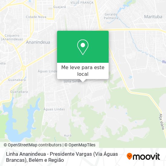 Linha Ananindeua - Presidente Vargas (Via Águas Brancas) mapa