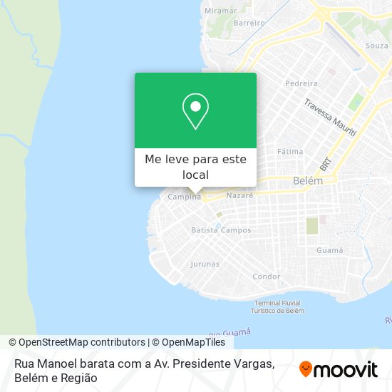 Rua Manoel barata com a Av. Presidente Vargas mapa