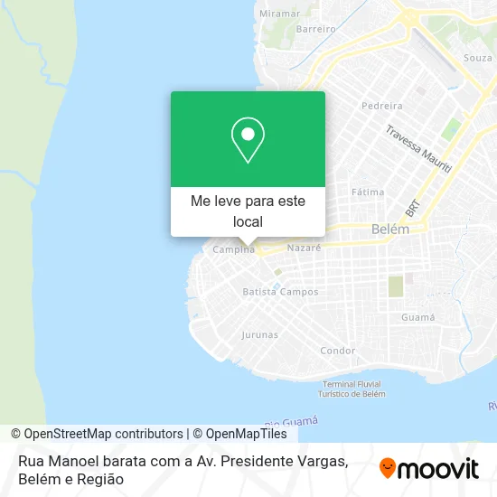 Rua Manoel barata com a Av. Presidente Vargas mapa