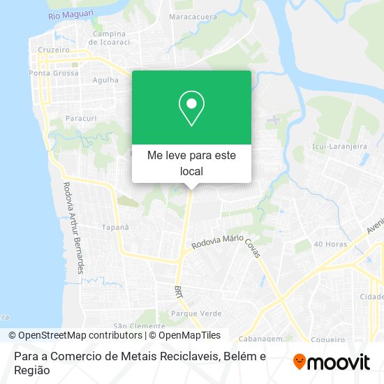 Para a Comercio de Metais Reciclaveis mapa