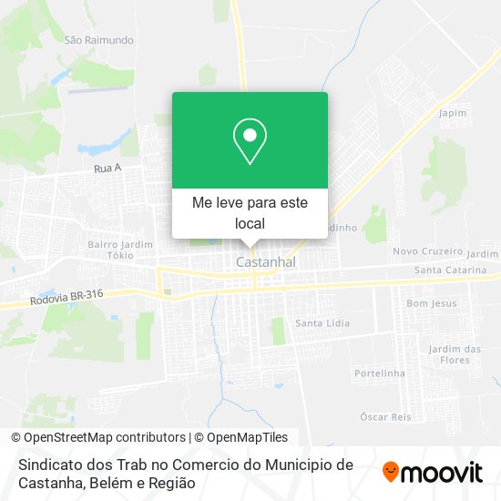 Sindicato dos Trab no Comercio do Municipio de Castanha mapa