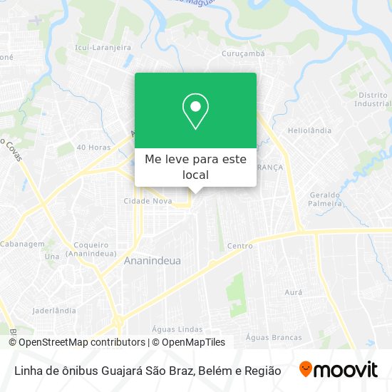Linha de ônibus Guajará São Braz mapa