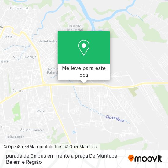 parada de ônibus em frente a praça De Marituba mapa